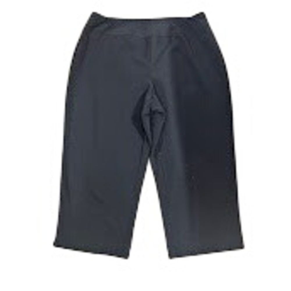 Investment Womens Black Pull On Capri Pants Size 18W Stretch Cropped Trousers